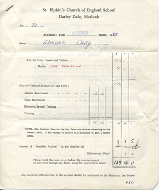 School Fees invoice